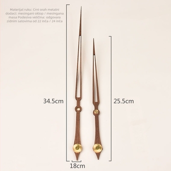 Stenski sat od masivnog drva s velikim kazaljkama, moderan nordijski dizajn, kvarcni mehanizam; Pakiranje: 50 kom.; Tisak logotipa: OK; Uvoz: Ne