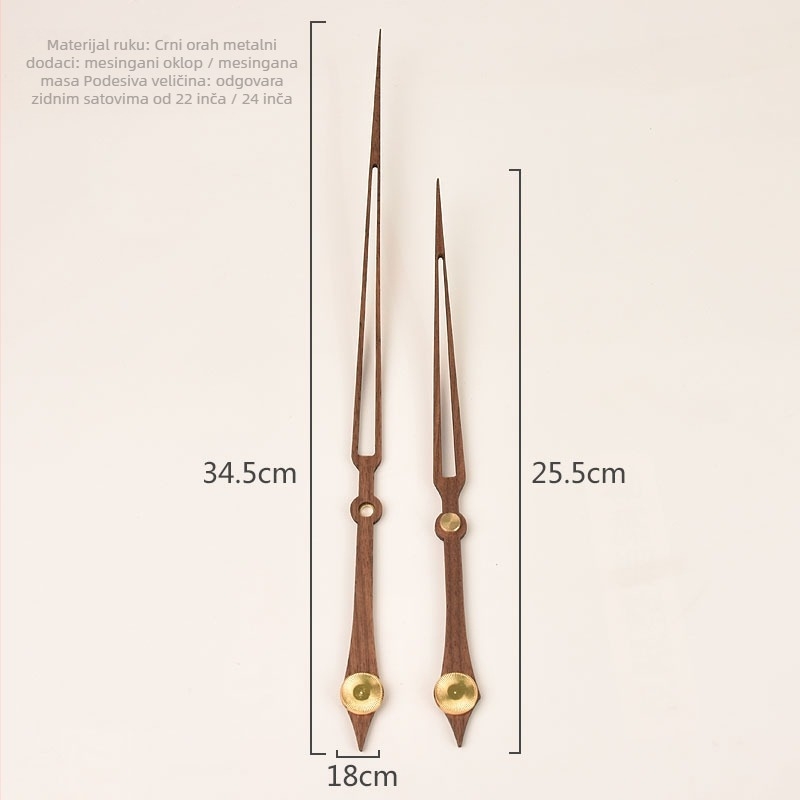 Stenski sat od masivnog drva s velikim kazaljkama, moderan nordijski dizajn, kvarcni mehanizam; Pakiranje: 50 kom.; Tisak logotipa: OK; Uvoz: Ne