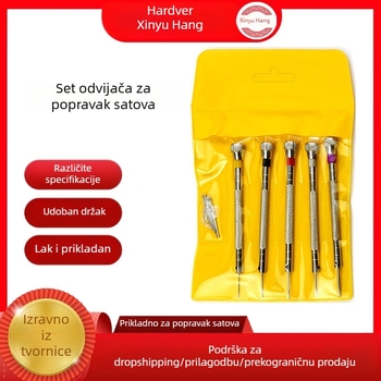 Mini set odvijača s ravnom glavom za satove, naočale – precizno demontažno alata; materijal Cr-V čelik; držač: čelik; bez izolacije; bez magnetizma