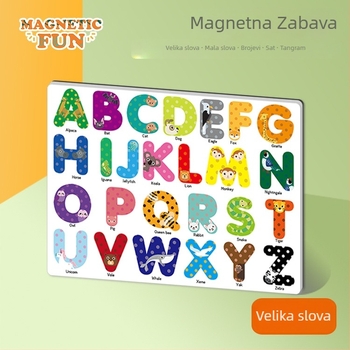 Magnetske pločice s alfabetom i brojevima, 4-dijelni set, EVA materijal, magnetska pločica za hladnjak, ravni slagalica, prilagođene slike