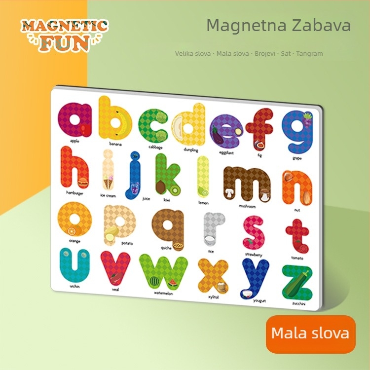 Magnetske pločice s alfabetom i brojevima, 4-dijelni set, EVA materijal, magnetska pločica za hladnjak, ravni slagalica, prilagođene slike