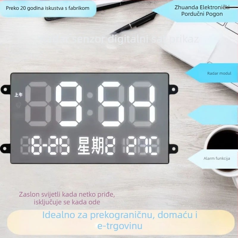 Sat s radar senzorom i digitalnim LED prikazom, dekorativna slika, ABS kućište, elektroničko kretanje, tiskani logotip, prilagodba dostupna, Treasure book marka