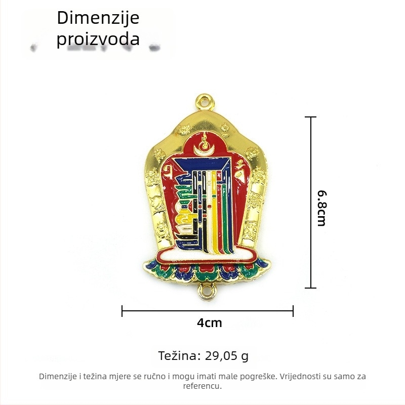 Viseći privjesak tibetanskog stila Buddhe s deset aspekata, zlatni premaz, elektroplatiranje, mogućnost prilagodbe