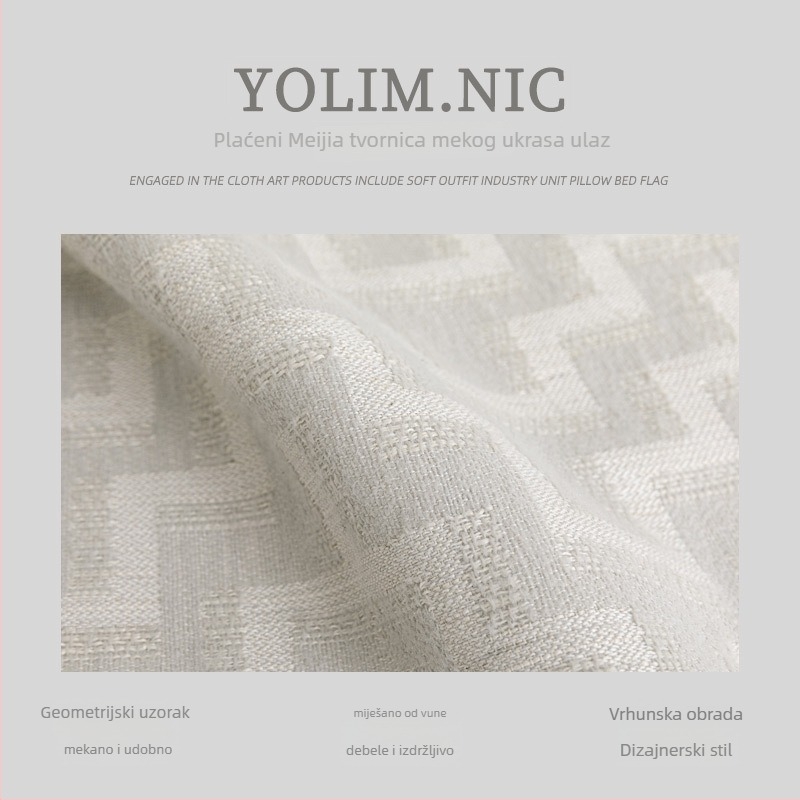 Dizajnerska deka za kauč s geometrijskim linijama, vunena mješavina, moderan jednostavan stil, geometrijska apstrakcija, hotelska upotreba, otisak logotipa: da