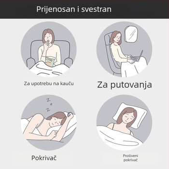 Zimski flanelni pokrivač, pokrivač za odmor, 200×230 cm, svijetlosiva jednobojna, prilagodljiv za urede, hoteli i domove studenata