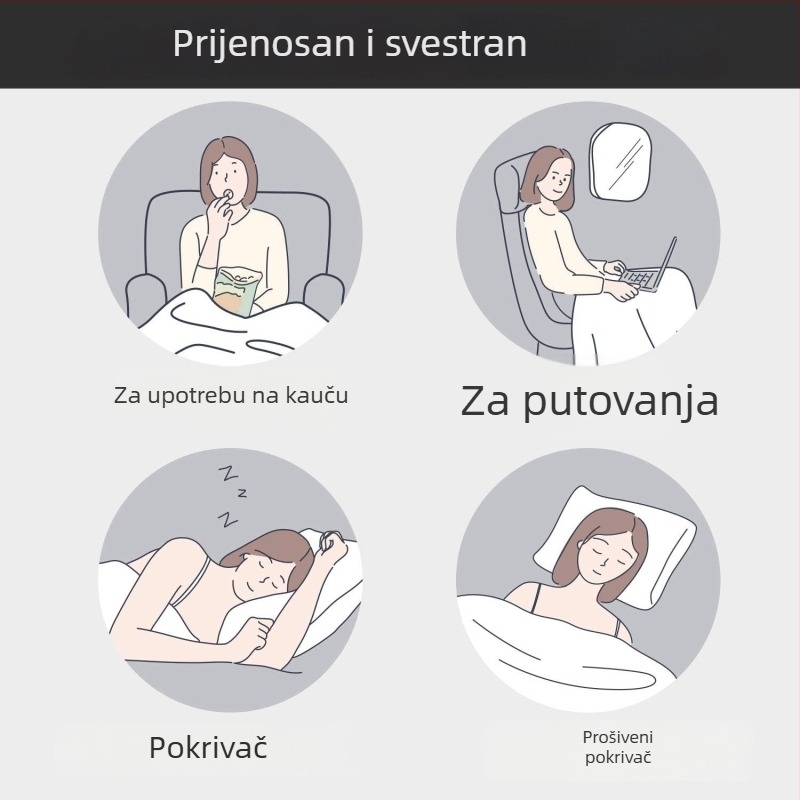 Zimski flanelni pokrivač, pokrivač za odmor, 200×230 cm, svijetlosiva jednobojna, prilagodljiv za urede, hoteli i domove studenata
