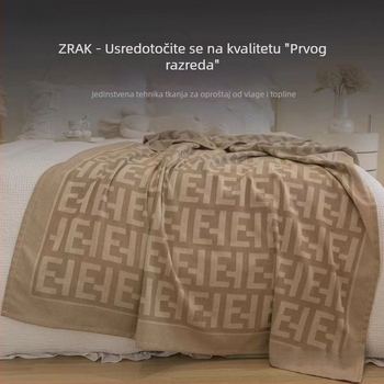 Putna deka protiv nabiranja, debeli koralni fleece, geometrijski uzorak, poliester, prilagodljiva