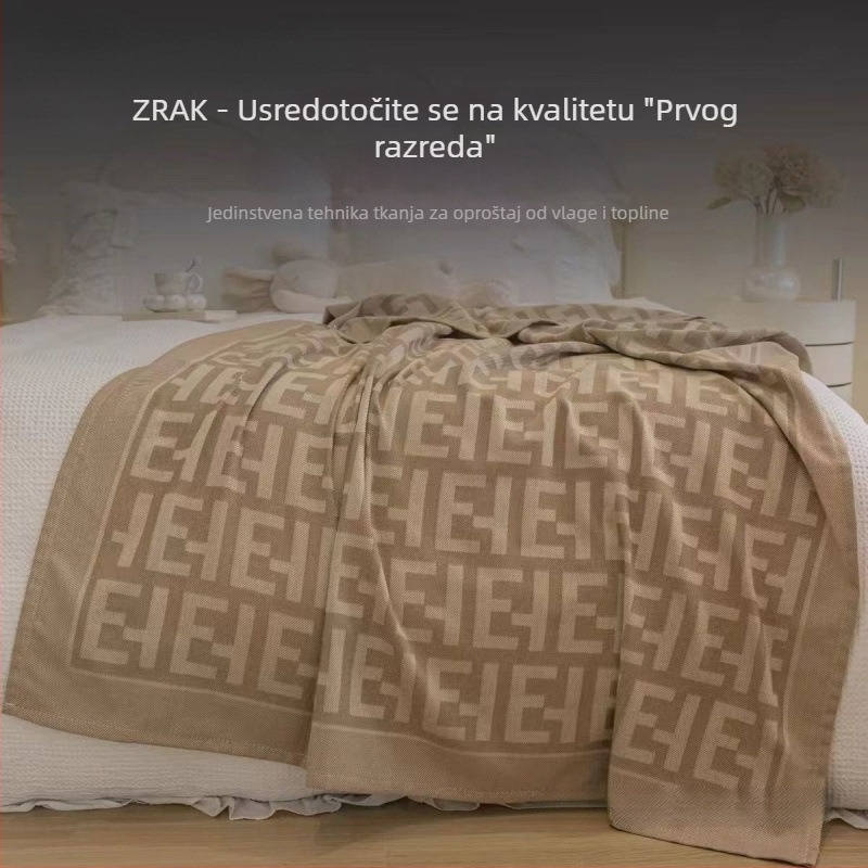 Putna deka protiv nabiranja, debeli koralni fleece, geometrijski uzorak, poliester, prilagodljiva