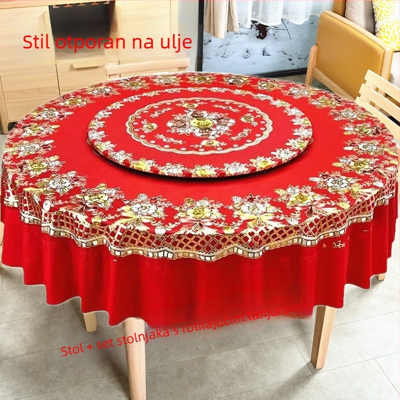 Okrugli stolnjak PVC-a, Gxalkj, hotelski stil