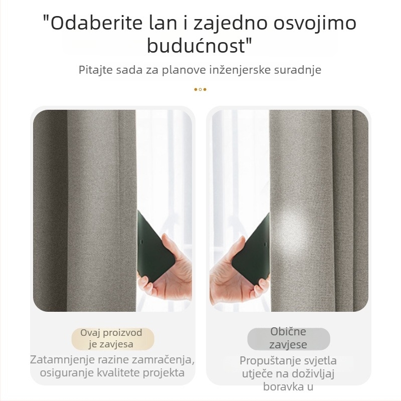 Poliesterske zavjese za potpuno zamračenje, japanski stil, toplinska izolacija i zaštita od sunca, za hotele, urede i apartmane