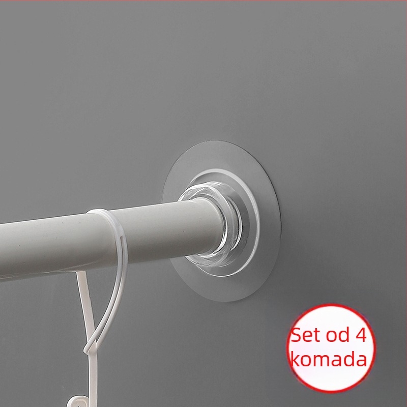 Ljepljivi teleskopski držač za zavjese i ručnike, bez bušenja, PS materijal, nosivost 2 kg, moderan minimalistički stil, set od 4 kom