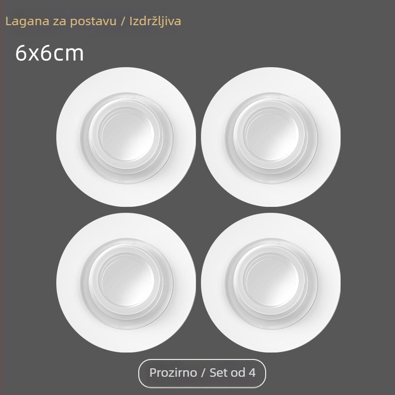 Ljepljivi teleskopski držač za zavjese i ručnike, bez bušenja, PS materijal, nosivost 2 kg, moderan minimalistički stil, set od 4 kom