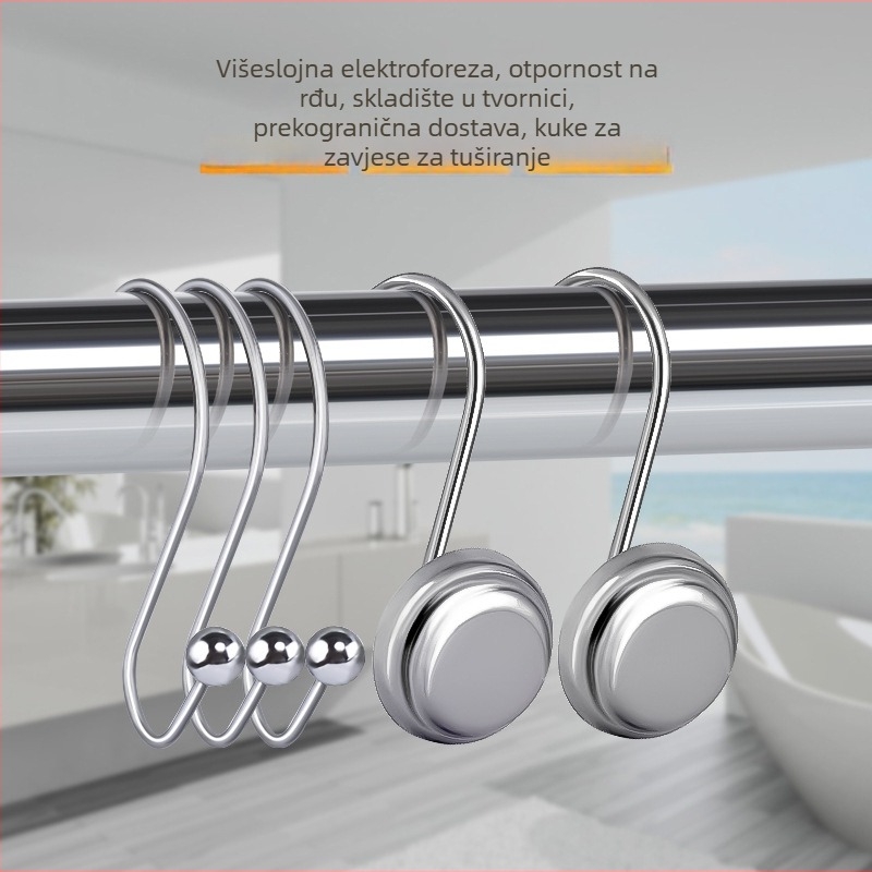 S-oblik kuka za zavjesu od željeza, jednostruka kuka, stil laganog luksuza, nosivost 3–5 kg