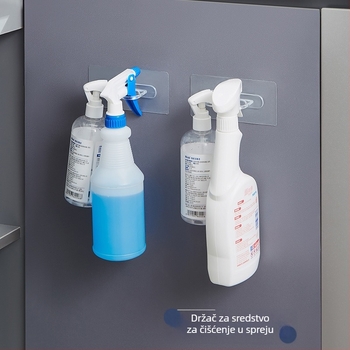 PP dvostruki zidni kuk za odlaganje dezinficijensa za ruke, nosač zavjese i multifunkcionalna zidna polica, nosivost 5 kg