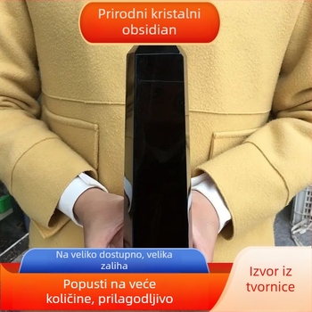 Obsidijan hexagonalni kristalni stup s oštrim vrhom, titan kristal