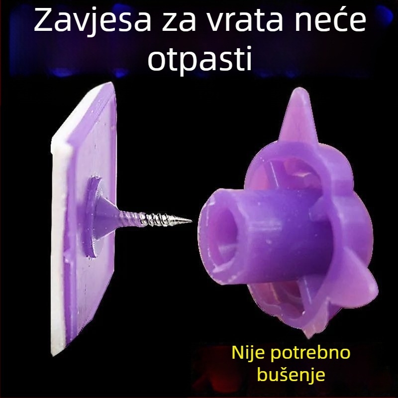 Mrežasta zavjesa za vrata protiv komaraca s ljepljivim kukicama i Velcro trakom, montaža bez bušenja