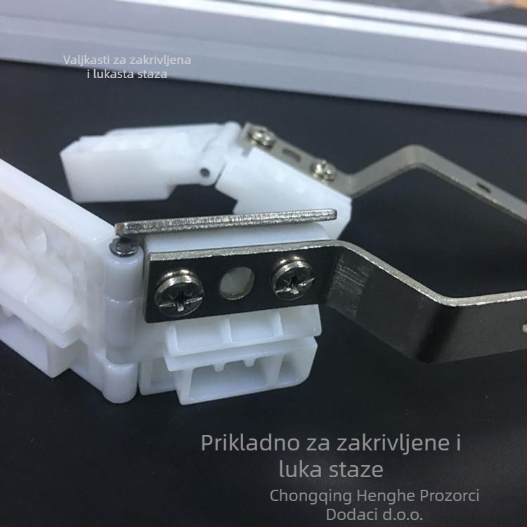 Električni klizač zavjesa na tračnicu s kolom — za sve vrste zavjesa, električni blok tračnice, Total + PP, kopča, moderan minimalistički stil