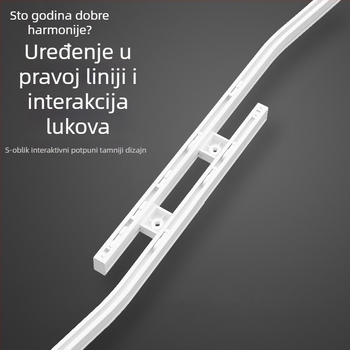 Završna šina za zavjese, grafen materijal, tiho klizanje, lukovno-križno vodoravno podesivo, SI standardni model