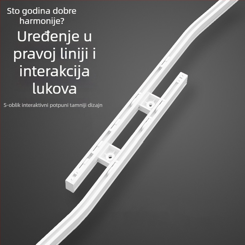 Završna šina za zavjese, grafen materijal, tiho klizanje, lukovno-križno vodoravno podesivo, SI standardni model