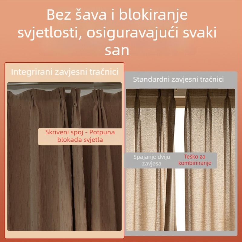 Završna šina za zavjese, grafen materijal, tiho klizanje, lukovno-križno vodoravno podesivo, SI standardni model
