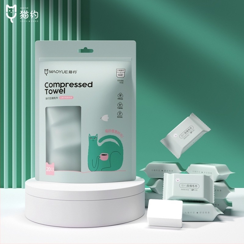 Cat About komprimirani ručnik – čista biljna vlakna, >50 g, 100% biljna vlakna