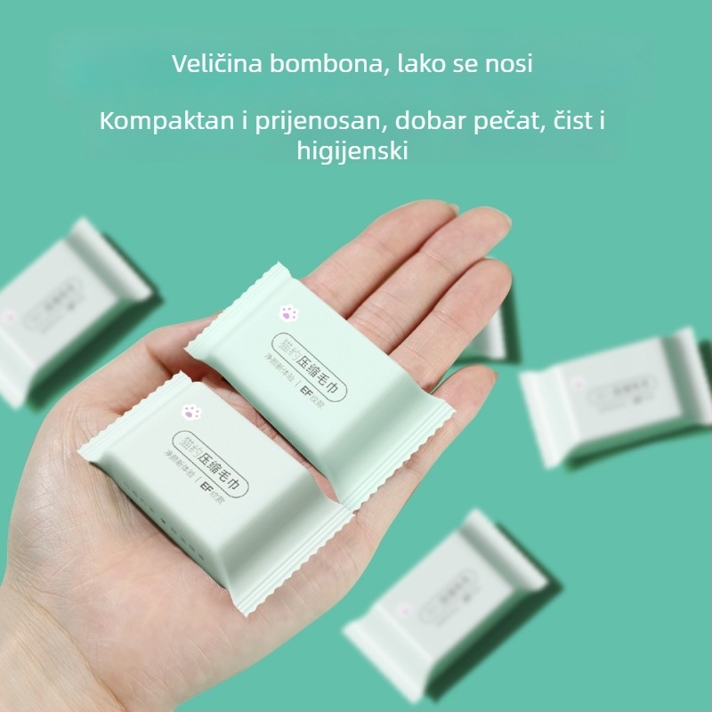 Cat About komprimirani ručnik – čista biljna vlakna, >50 g, 100% biljna vlakna