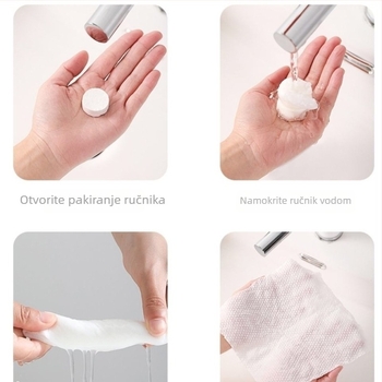 Jednokratni komprimirani ručnik za lice, netkano tkivo, zgušnjena, pogodna za putovanja