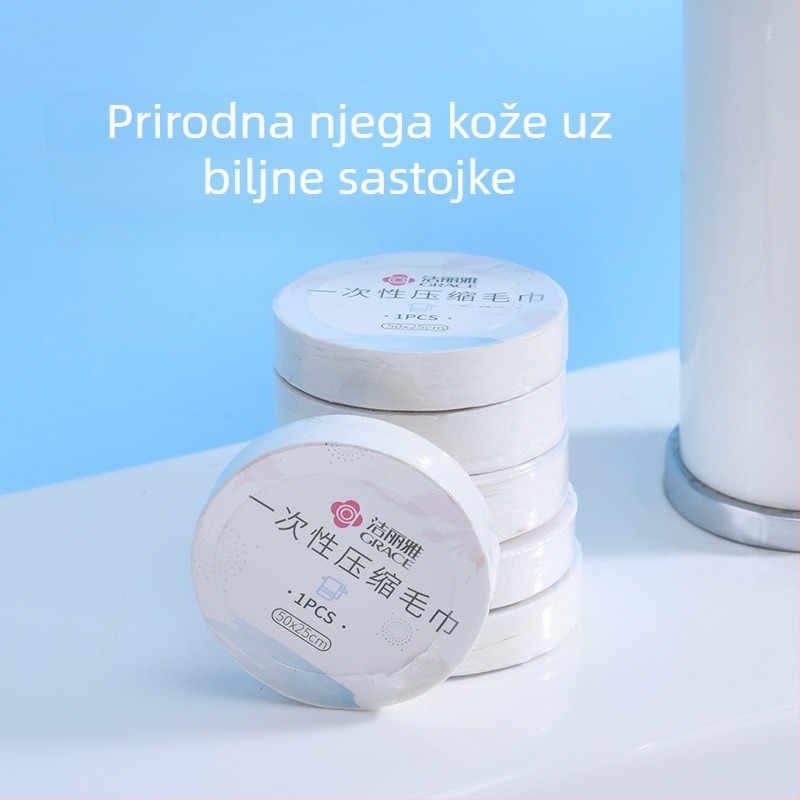 Jednokratna komprimirana krpa za lice od biljnog vlakna, više od 50 g, marka Grace/Jielia, kompresirana krpa za putovanja i hotele, prijenosni četvrtasti ručnik