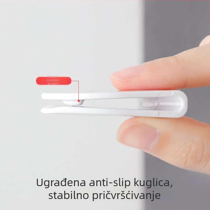 Klip za zavjesu za tuš – 4 komada, s jednim kuka, moderan jednostavan dizajn, ABS materijal, nosivost 5 kg