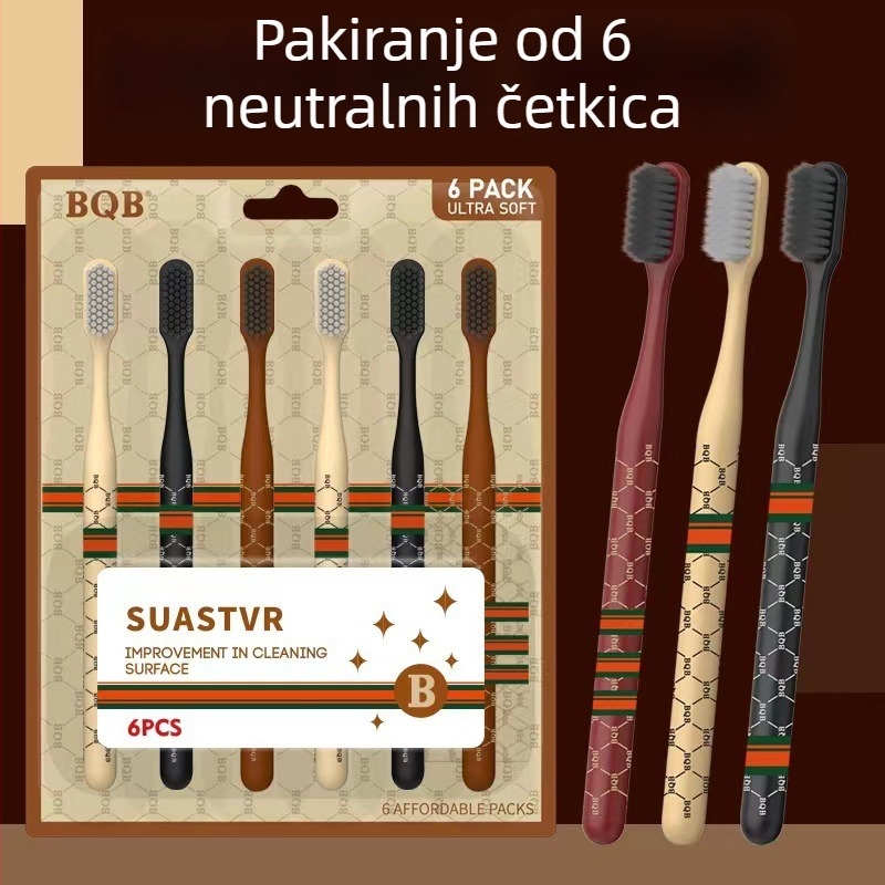 First Benefit Poklon set: Ručne četkice za zube, 6 komada s iznimno mekanim vlaknima i 3 ručnika od 100% pamuka