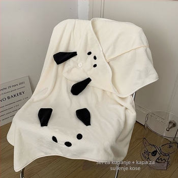 Set ručnika za kupaonicu s karikaturnim psom, uključuje wrap kupaću haljinu i kapu za sušenje kose; coral fleece; 260 g/m2; serija Finding Nemo; moguć tisak logotipa