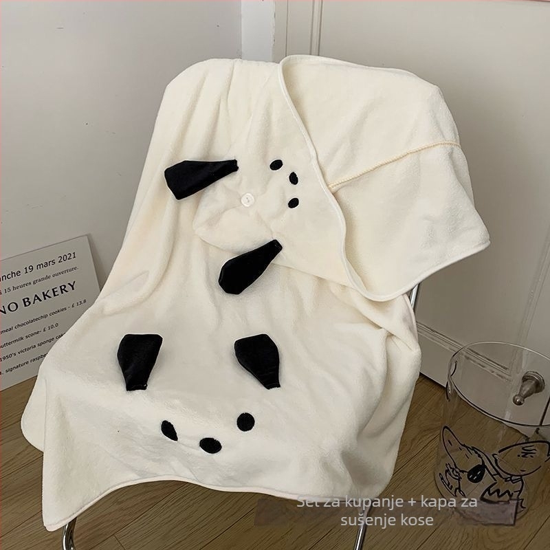 Set ručnika za kupaonicu s karikaturnim psom, uključuje wrap kupaću haljinu i kapu za sušenje kose; coral fleece; 260 g/m2; serija Finding Nemo; moguć tisak logotipa