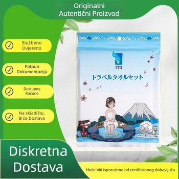 ITO Jednokratni set ručnika za tuširanje — 2 ručnika za lice i 1 ručnik za tijelo; Materijal: 100% regenerirana vlakna celuloze; Pletenina: ravno tkanje; Upijanje vode: 5–10 s; Rok trajanja: 3 godine