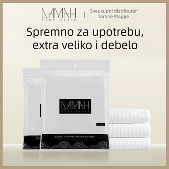 Jednokratni ručnik za kupanje i ručnik za lice – ekstra debeli, 70% viskozna vlakna, 30% netkani materijal, upijanje 5–10 s