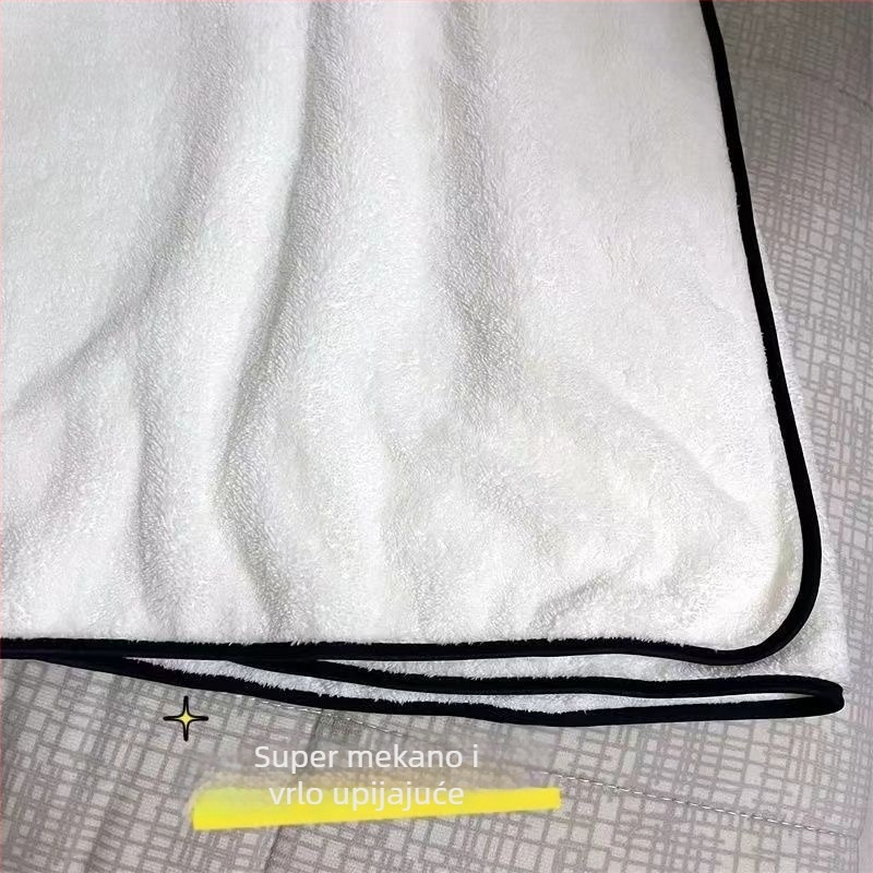 Camellia trodijelni set za kupanje: nosiva ručnik-omotnica, kapu za sušenje kose, koralni fleece, poliester materijal, 230 g