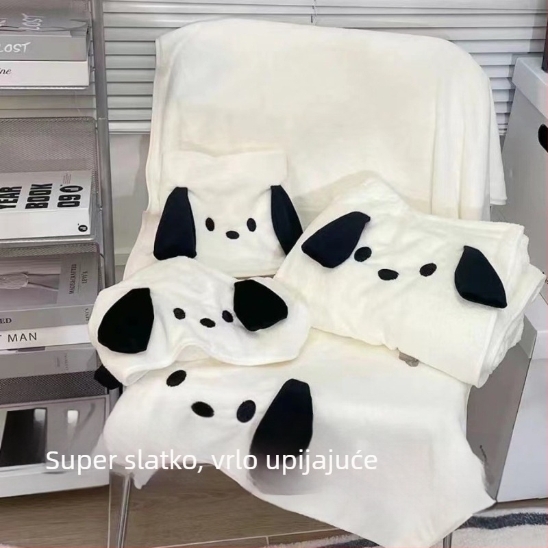 3-djelni set za kupanje od coral fleece: ručnik, ogrtač i kapa za sušenje kose s likom Winnie the Pooh