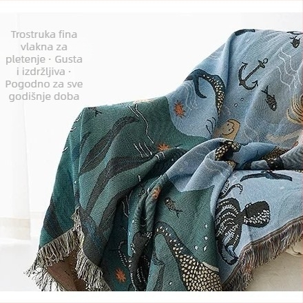 Navlaka za kutnu sofu – protuklizna, Nordic Doily stil, poliester, 70% glavni materijal