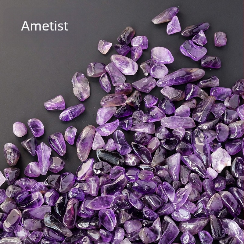 Ametistni kristalni šljunak za nano akvarij | Marka Runyangshi | Geometrijski oblik | Pakiranje u PP vrećici | Moderan minimalistički stil