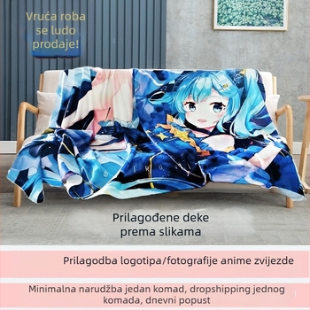 Lagano flanelno deka s digitalnim printom, motiv crtanih likova, ispod 300 g, pogodno za proljeće i jesen