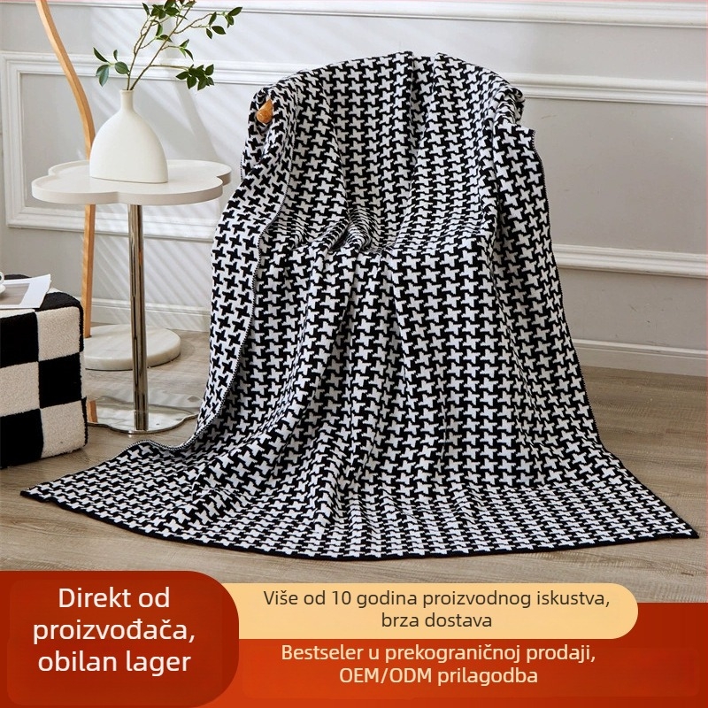 Nordijska pletena deka s geometrijskim uzorkom, za sva godišnja doba, prilagodljiva