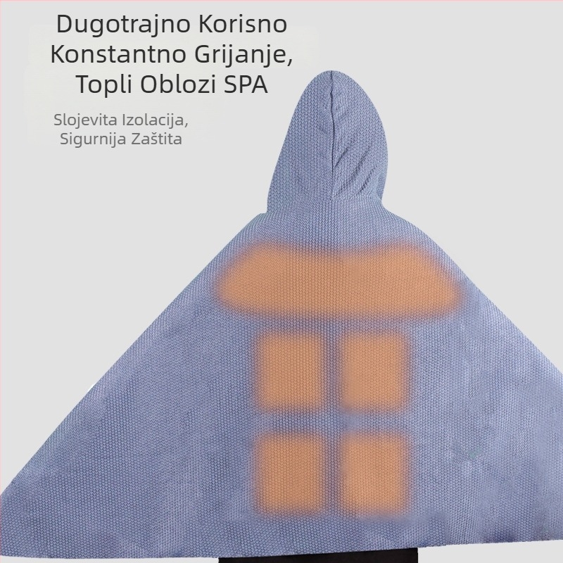 Grafen zagrijavajući šal s kapuljom, USB napajanje, mješavina pamuka i nitrila, težina 800–999 g