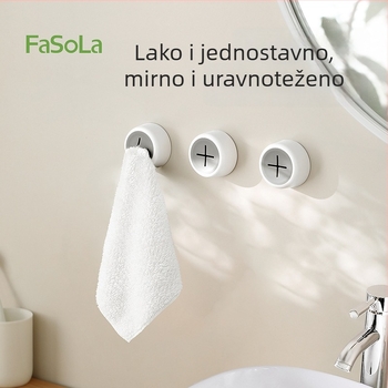 FaSoLa Zidni Držač Ručnika – Bez Bušenja, Klip za Ručnik u Kuhinji, Moderan Minimalistički Dizajn, Materijali: ABS, Silikon, Akrilno Ljepilo, Težina 23 g