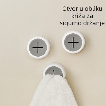 FaSoLa Zidni Držač Ručnika – Bez Bušenja, Klip za Ručnik u Kuhinji, Moderan Minimalistički Dizajn, Materijali: ABS, Silikon, Akrilno Ljepilo, Težina 23 g