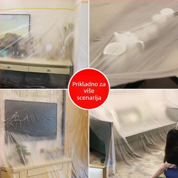 Kućna debela zaštitna folija protiv prašine za rekonstrukcije, zaštita namještaja jednokratna, PE materijal, prilagođena obrada, jednostavan modern stil