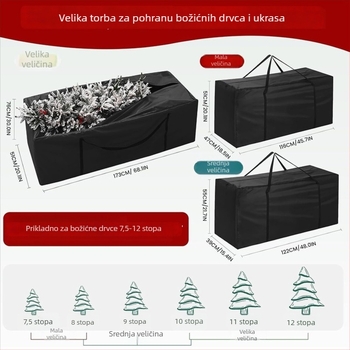 Torba za skladištenje božićnog drvca, Oxford tkanina, vodootporna, otporna na sunce i prašinu, velik kapacitet, Yunpin Leisure