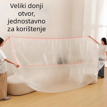 Jednokratna zaštitna navlaka za kauč i krevet – potpuno prekrivanje s elastičnim manžetama, plastični film, prilagodljivo