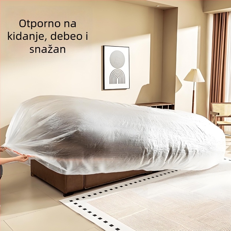 Jednokratna zaštitna navlaka za kauč i krevet – potpuno prekrivanje s elastičnim manžetama, plastični film, prilagodljivo
