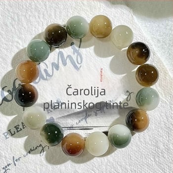 Narukvica Bodhi sjemena, 12 mm okrugle perle, unisex, polirana, paket od 20 komada