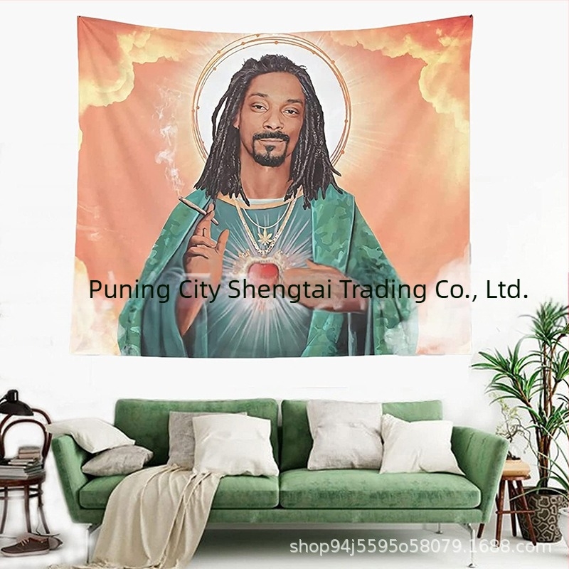 Tapiserija Isusa, pravokutnog oblika, poliester tkanina, digitalni termalni prijenos, 91–100% poliestera, strojno pranje, pogodna za dnevni boravak, spavaću sobu i radni prostor
