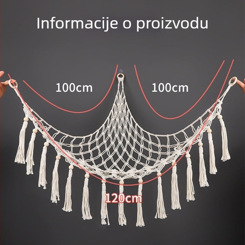 Trokutasti pamuk goblen, ručno tkan, za pohranu igračaka